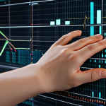 **Tactile Data Visualization:** A visually impaired person "feeling" a financial data graph represented by subtle vibrations through a haptic device. Focus on accessibility and empowerment.
